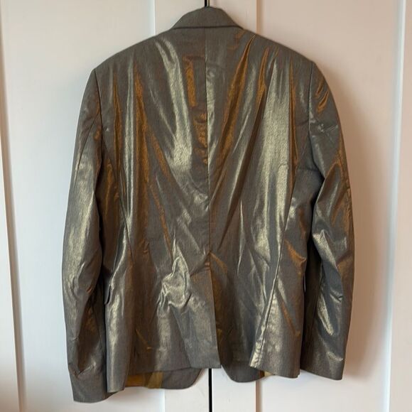 Men's Patrizia Pepe Metallic Gold Blazer - 38 - Picture 3 of 5